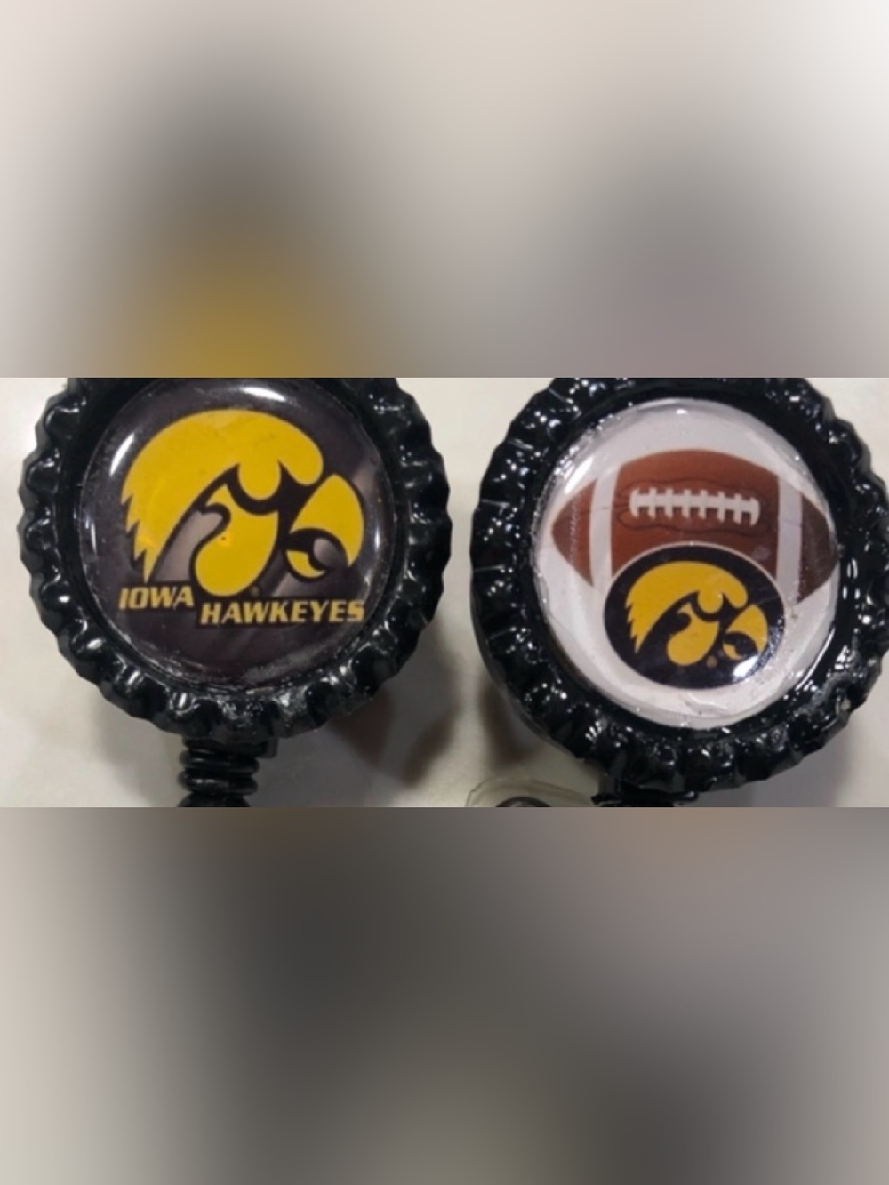 IOWA University Hawkeyes College ID reels badge holders nurse alligator clip